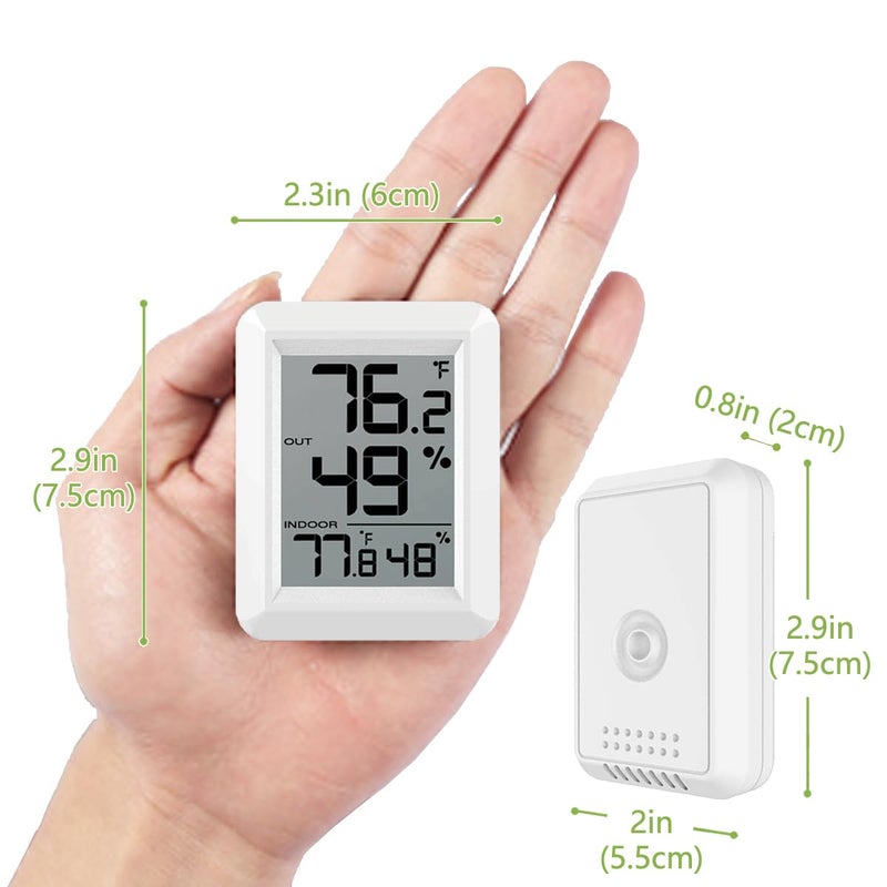 Timloon Digital Indoor Outdoor Thermometer Hygrometer Wireless Weather Station, Temperature Humidity Monitor with 328ft Range Remote Sensor, ℃/℉ Switch for Home, School, Office, Bedroom, Baby Room (Type A) - Image 2
